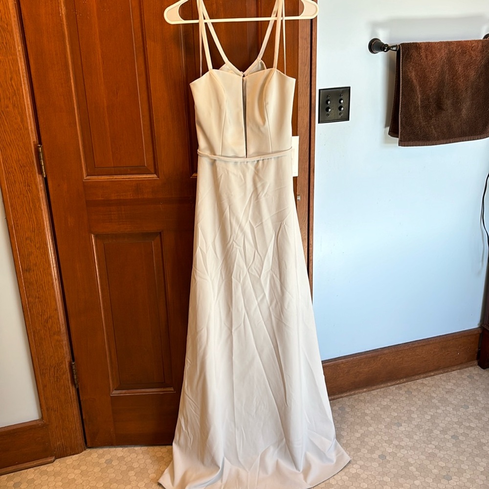 Theia bridesmaid size 8 gray dress, nwt